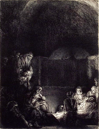 La Mise au tombeau - Eau-forte, pointe sèche et burin, 1654 (BNF, Estampes)