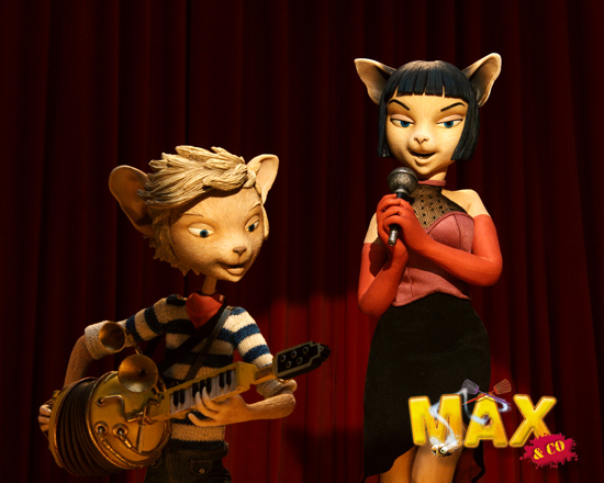 Max et la chanteuse Cathy - Image de promotion de <i>Max & Co.</i> de Samuel et Frédéric Guillaume