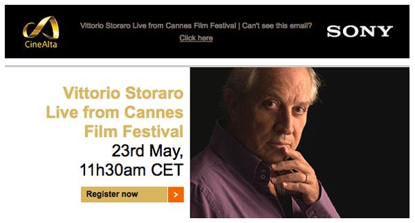 Interview exclusive du directeur de la photographie Vittorio Storaro, ASC, AIC, en direct de Cannes Le 23 mai à 11h30