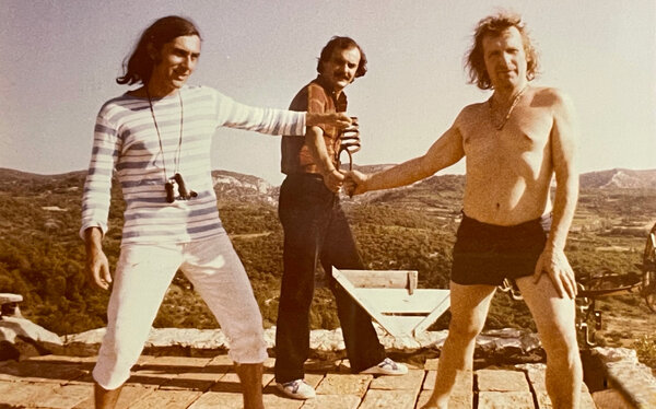 Robert Alzaraki, à gauche, Pascal Poucet et Julos Beaucarne, dans les années 1970 - Archives Robert Alazraki