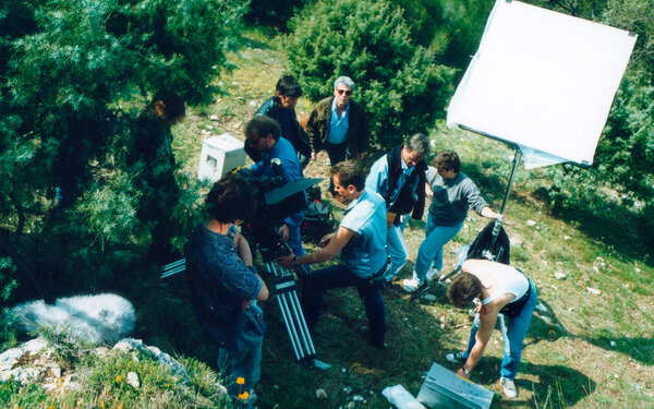 Sur le tournage du "Cahier volé", de Christine Lipinska, en 1992