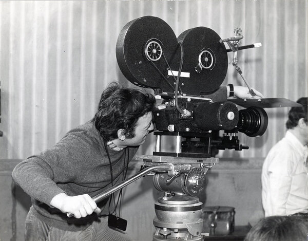 Dominique Brabant sur le tournage du "Seuil du vide", de Jean-François Davy, en 1971