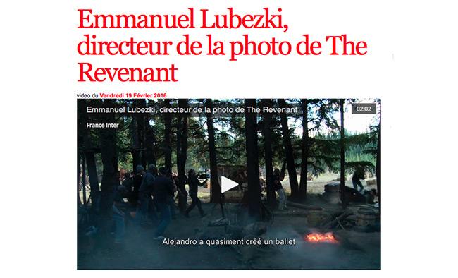 Le directeur de la photograhie Emmanuel Lubezki, ASC, sous le projecteur de France Inter