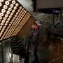 Sur le stand Ciné Lumières de Paris, un éclairage à LEDs cache en partie une conversation avec Philippe Pavans de Ceccatty - Photo Lubomir (…) 