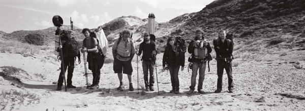 The film crew in the Dunes de la Slack