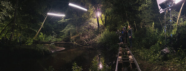 Tournage de nuit en forêt - Photo Erwan Becquelin